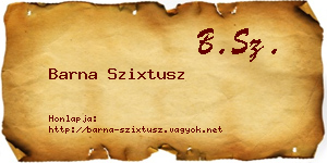 Barna Szixtusz névjegykártya
